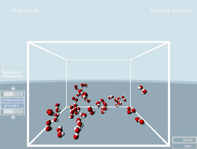 temperatura. Em qualquer uma das transições é possível observar a formação ou dissociação de ligações por pontes de hidrogénio entre moléculas de água (Figura 5).