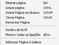 No menu VER destacam-se as opções: - ORDENADOR DE PÁGINAS Para abrir o Ordenador de Páginas, siga os seguintes procedimentos: Seleccione Ver > Ordenador de Páginas ou pressione Permite visualizar e