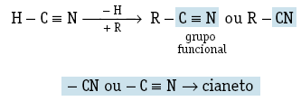 NITRILA As nitrilas, nitrilos ou cianetos orgânicos derivam do ácido cianídrico,