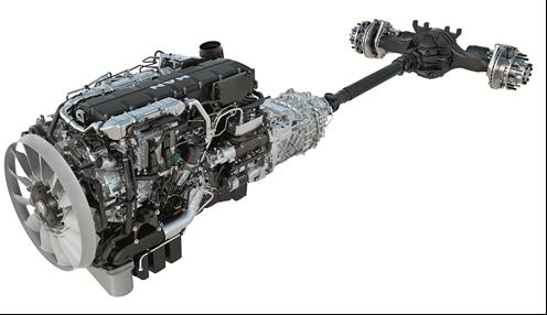 Novo sistema de transmissão do TGX D38: motor D3876 com caixa de velocidades MAN TipMatic 2 Turbo-compressão de escape de duas fases O binário potente mesmo com baixas rotações e a alta dinâmica de