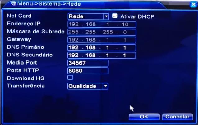 Na tela principal do DVR clique com o botão direito do mouse e vá