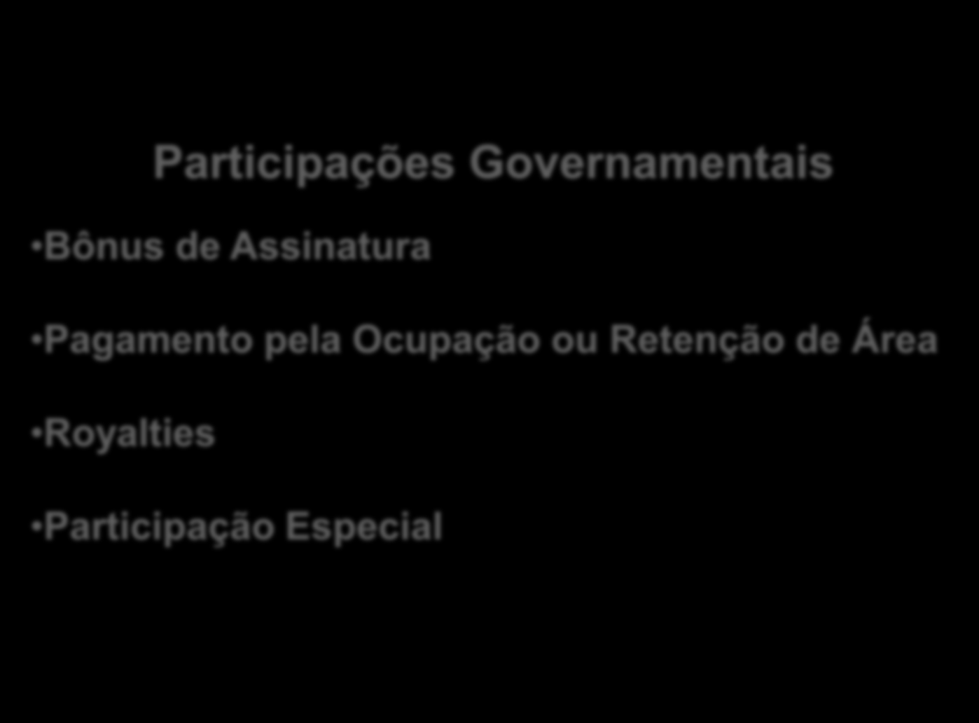 Participações Governamentais Bônus de Assinatura Pagamento