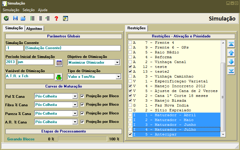 Passo 5: Selecione as restrições (Figura 9). Clique na opção Fim ou Arraste e Solte com o Mouse (Figura 9 e 10).