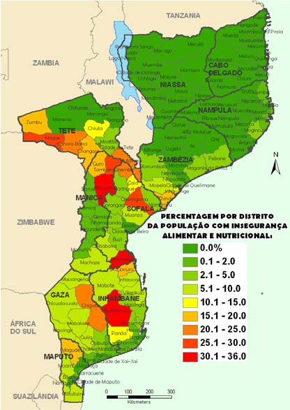 Perspectiva da Segurança Alimentar em MOÇAMBIQUE Abril a Setembro 2010 Fonte: FEWS NET Condição actuais de Segurança Alimentar As zonas de insegurança alimentar moderada encontram se nas partes do