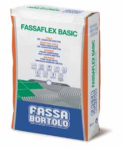 COLAS PARA CERÂMICA COLAS PARA CERÂMICA FASSAFLEX BAsic Cimento cola branco ou cinza para colagem de cerâmicas de formato médio em interiores e exteriores.