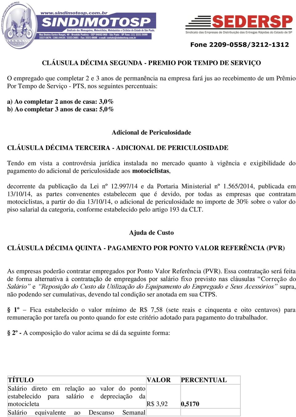 jurídica instalada no mercado quanto à vigência e exigibilidade do pagamento do adicional de periculosidade aos motociclistas, decorrente da publicação da Lei nº 12.