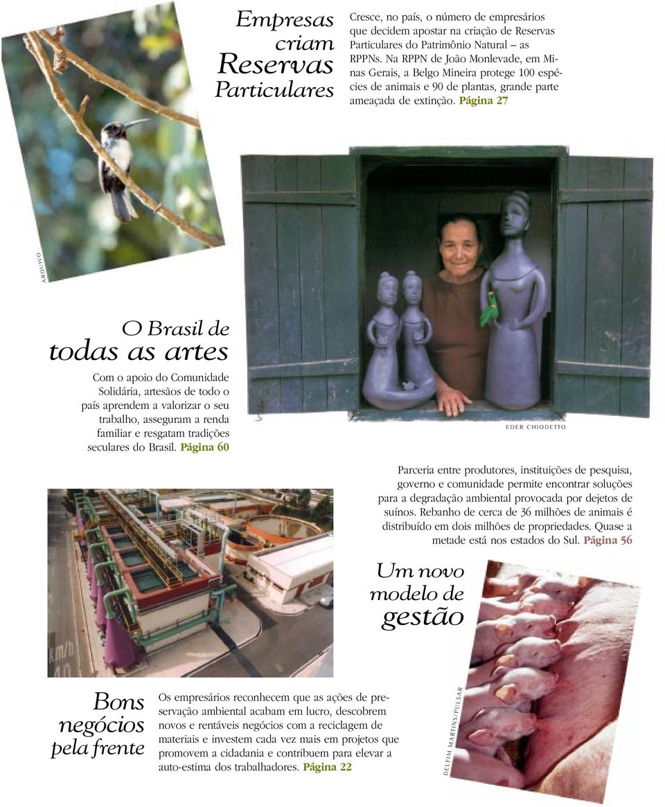 Página 27 ARQUIVO O Brasil de tdas as artes Cm api d Cmunidade Slidária, artesãs de td país aprendem a valrizar seu trabalh, asseguram a renda familiar e resgatam tradições seculares d Brasil.
