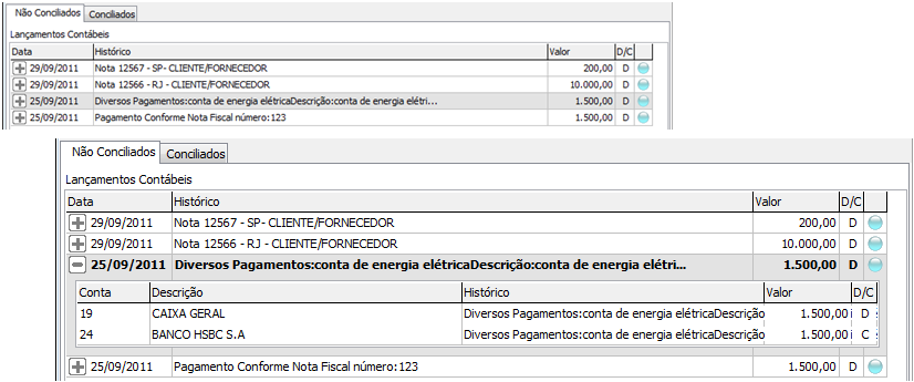 Lançar Novo: Será aberta a tela de Lançamento On-Line, para que seja efetuado o lançamento que está faltando na contabilidade.