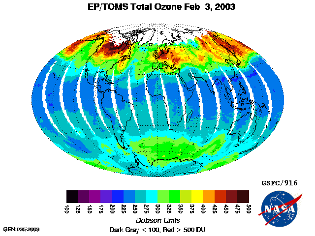 CAMADA DE OZÔNIO ESTRATOSFÉRICO 1 Unidade Dobson (DU) = 0.01 mm ozônio na STP = 2.