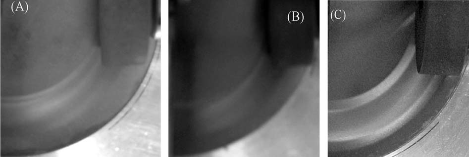 Aço inox bactericida Figura 7 - Fotos após 30 minutos de ensaio de resistência a abrasão; (A) 4 camadas de Al 2 O 3 ; (B) 4 camadas de ZrO 2 ; (C) sem revestimento.