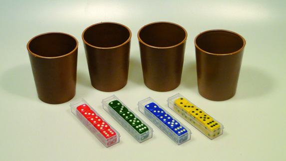 Componentes dos Jogos por ordem alfabética Jogo Peças Quant. Nº da caixa de transporte Perudo - 4 copos - 0 dados, em quatro cores diferentes 0 0.