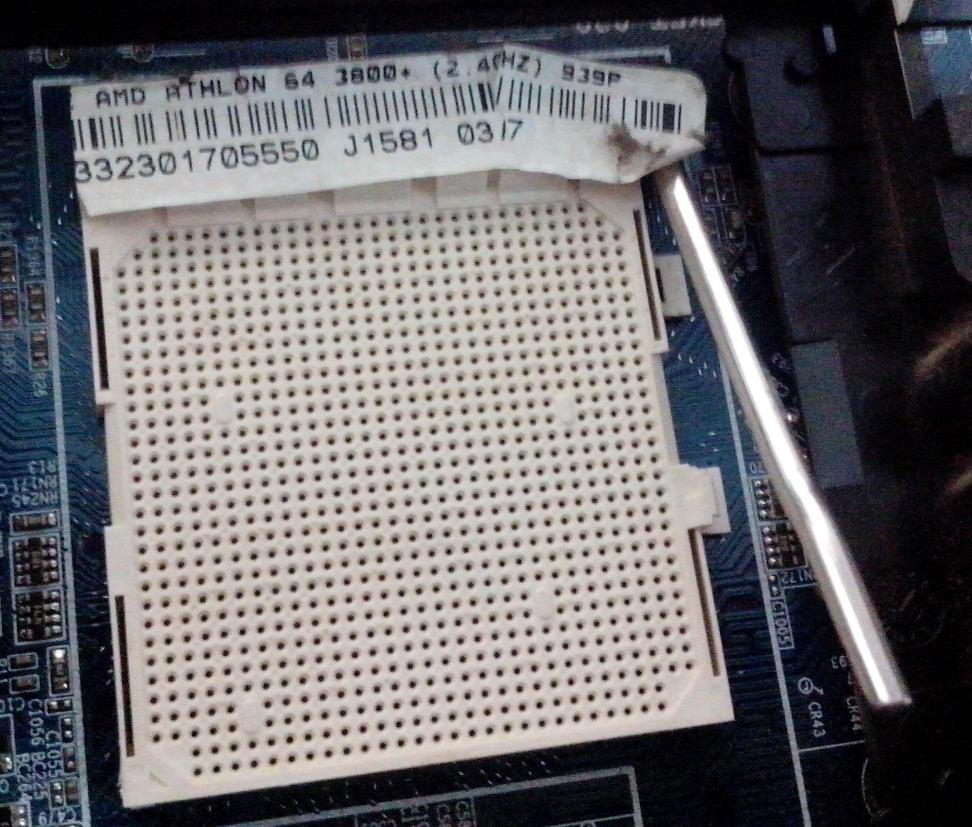 Socket para um processador AMD Athlon 64 3800+ 2.