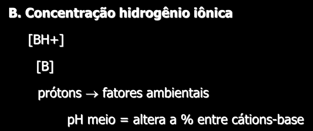 Relação entre a estrutura-atividade e as propriedades fisicoquímicas B.