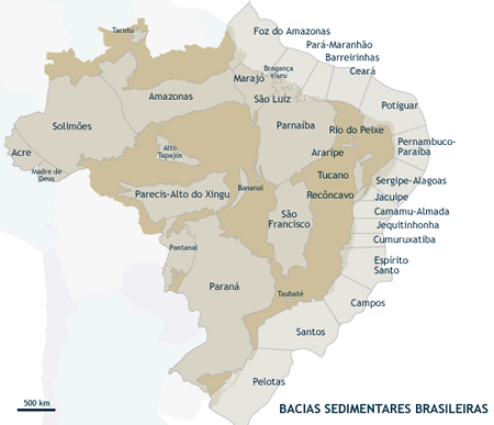 22 Figura 3 Bacias sedimentares brasileiras. Fonte: Extraido de Souza-Lima, (2003).