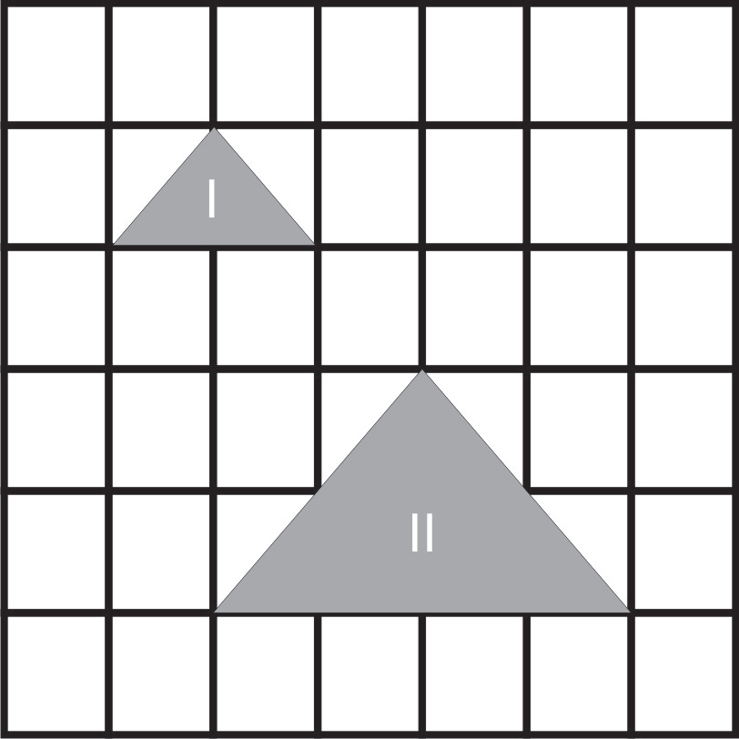 Questão 5: Na ilustração abaixo, a figura II foi obtida a partir da figura I.