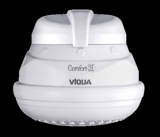 Comfort 3T maior espalhador da categoria LIMPEZA DO PRODUTO: Simples, rápido e prático, basta rotacionar o espalhador para retirá-lo do corpo do chuveiro e com uma escova macia fazer a limpeza dos