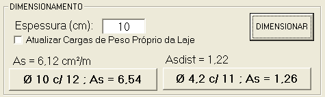 74 respectivo campo do tipo de carga. Ao selecionar o botão <OK> retorna-se a janela principal, sendo que as cargas são salvas em um vetor de cargas que será usado no dimensionamento.