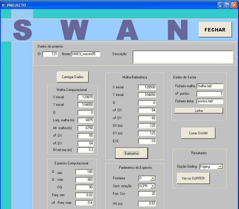 2.2.2. SWAN O módulo SWAN do SOPRO prepara os dados de entrada do programa SWAN, executa o mesmo e apresenta os resultados.