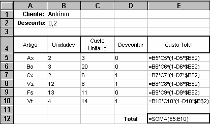 4.2. Referências ABSOLUTAS Identifica a posição da célula em relação a um referencial fixo, a Folha de Trabalho Notação: $Coluna$Linha célula copiada Funciona como um endereço constante 31