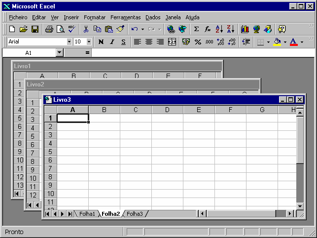 Operações sobre Barras de Ferramentas: => tal como no WORD 1. Mostrar/Ocultar 2. Personalizar 3.