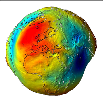 Figura 1. Representação do Geoide, determinada pela superfície equipotencial ao nível médio dos mares.