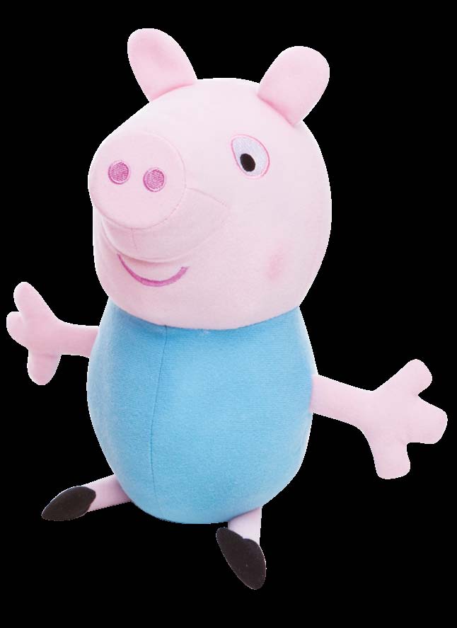 Peppa e George 1001109000009 Peppa e George saíram da TV para brincar na casa de todas as crianças! Pelúcias de 0cm, feitos com material macio, eles vão acompanhar a criança em todas as brincadeiras.