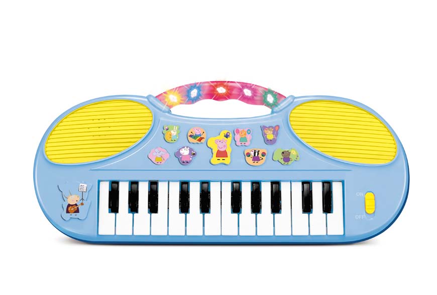 Tambor da Peppa 101159100069 O Tambor da Peppa é diversão garantida! Possui 4 tipos diferentes de som, luzes coloridas quando a criança toca e 10 lindas melodias.