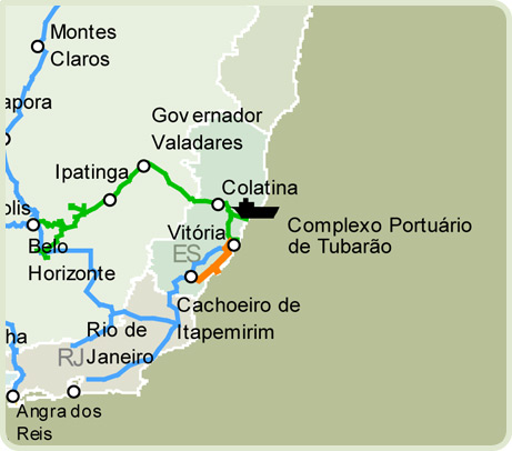 Corredores Sudeste - EFVM A Estrada de Ferro Vitória a Minas é uma das mais modernas e produtivas ferrovias brasileiras.