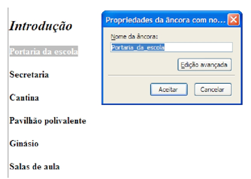 Aqui pode colocar o endereço (URL) da teia, ou âncora de destino da ligação.