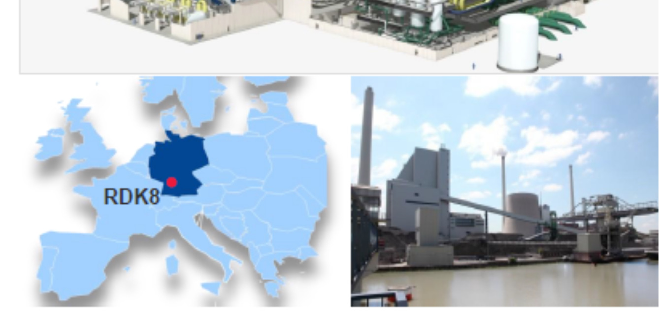 RDK 8 912 MW Alemanha 912 MW PC Ultra Supercrítica 46% de eficiência 285 bar