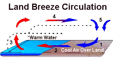 BRISAS Ocorrem devido à diferença horizontal de temperatura entre o continente e o oceano.