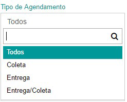 2.1.4 Tipo de agendamento Todos os tipos de agendamento previamente cadastrados são apresentados e podem ser selecionados. 2.1.5 Número agendamento É a identificação gerada automaticamente pelo sistema para cada novo agendamento.