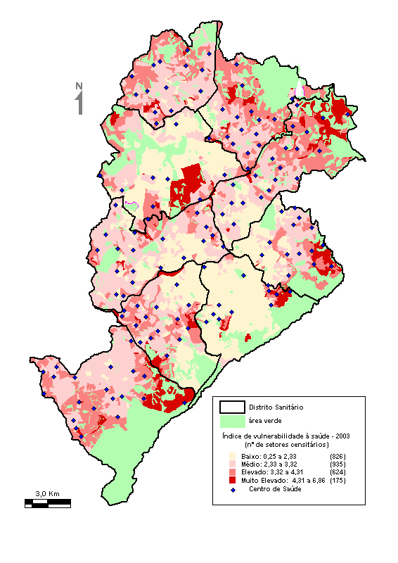 Distribuição de ESF por IVS 85,59 % da população coberta por Equipes de Saúde da Família 583 ESF (outubro / 2014) Mais de 2.000.