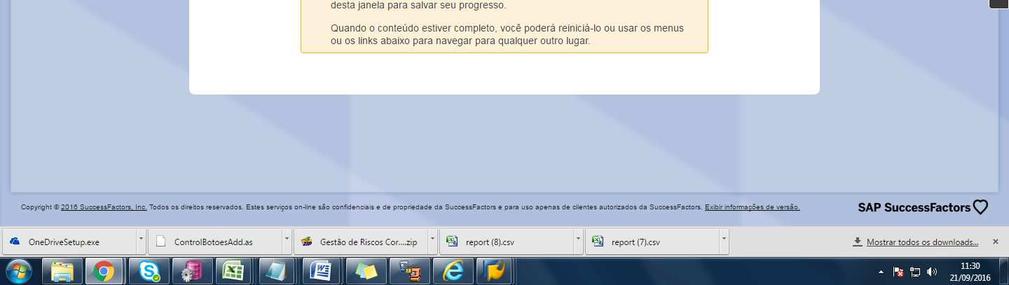 A janela do tópico será aberta e será possível navegar no curso. Ao finalizar o tópico clique normalmente em Sair.