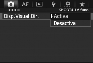 A Disparar Enquanto Visualiza o LCD Activar o Disparo no Modo Visualização Directa Defina [z4: Disp.Visual.Dir.] para [Activa]. No modo <A>, aparece em [z2].