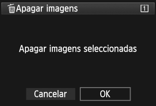 L Apagar Imagens 2 3 4 Seleccione [Selec. e apagar imagens]. Seleccione [Selec. e apagar imagens] e carregue em <0>. As imagens são apresentadas.