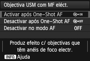 3 Personalizar Funções AFN 23: One Shot Objectiva USM com MF eléct.