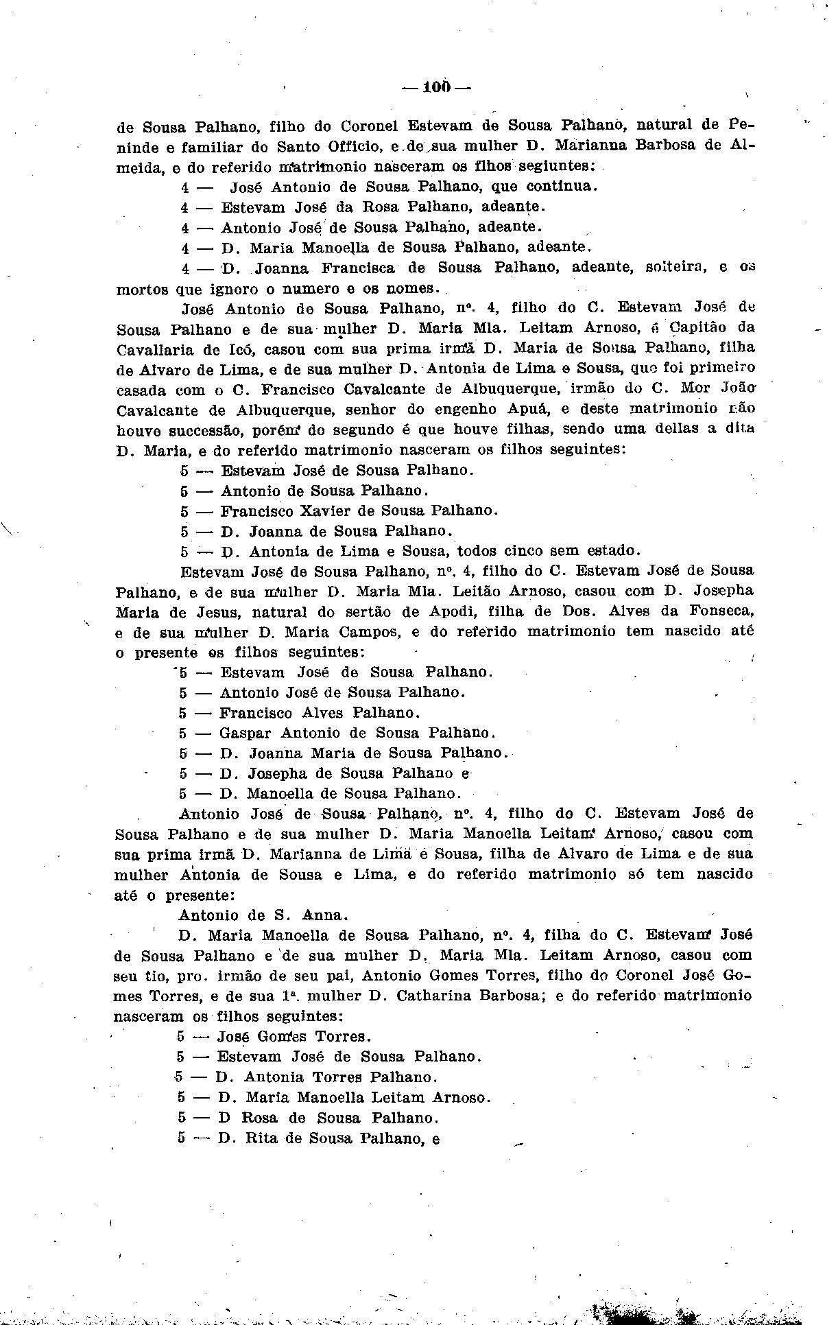 ._.'.' *» _-"'_S_í_íJÜ i 10í> de Sousa Palhano, filho do Coronel Estevam de Sousa Palhanõ, natural de Peninde e familiar do Santo Officio, e.de.sua mulher D.