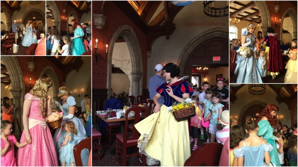 Todas as princesas vão em todas as mesas, tiram foto, dão autógrafos e interagem com as pessoas.