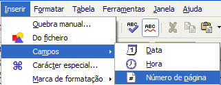 Operações básicas com o Writer Novo documento Ficheiro>Novo em alternativa clicar no botão da barra de ferramentas padrão.