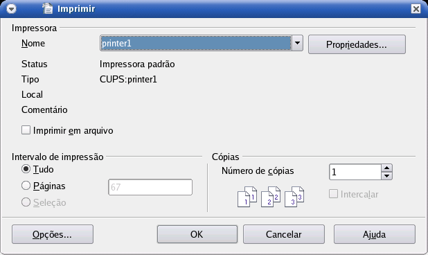46 Imprimindo um Documento a partir do Impress A impressão dos slides da apresentação pode ser realizada de duas maneiras: Na barra de ferramenta Padrão, clicando no botão Imprimir ; ou Na barra de