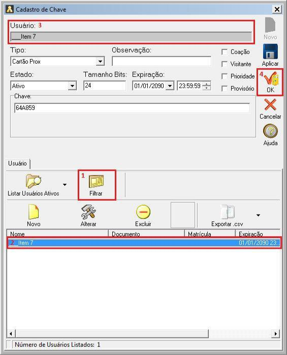 Como cadastrar uma chave quando a controladora possui os firmwares <V3601.01 netcontrolv3.6_1_1_5> ou <V3601.00 netcontrolv3.6_1_0_3>: 1.