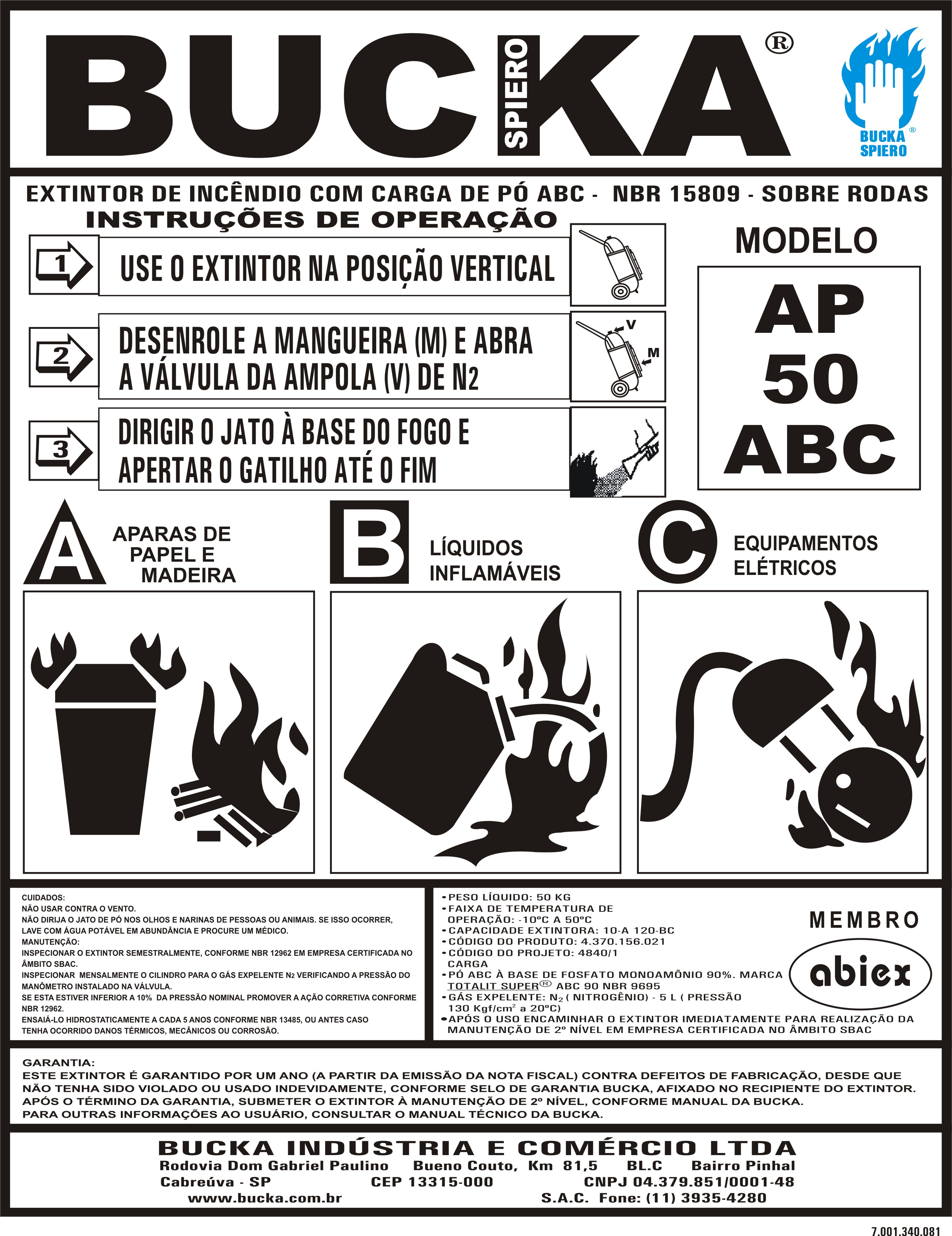 Título: Manual de Manutenção e Recarga: Extintor Sobre Rodas de Pó Químico ABC Identificação Página: 6