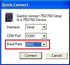 Figura 6 Na próxima tela escolha a opção serial, verifique qual porta está sendo utilizada (nesse caso COM 1) e para o campo Baud Rate escolha 9600. Figura 7 Em seguida clique em Connect.