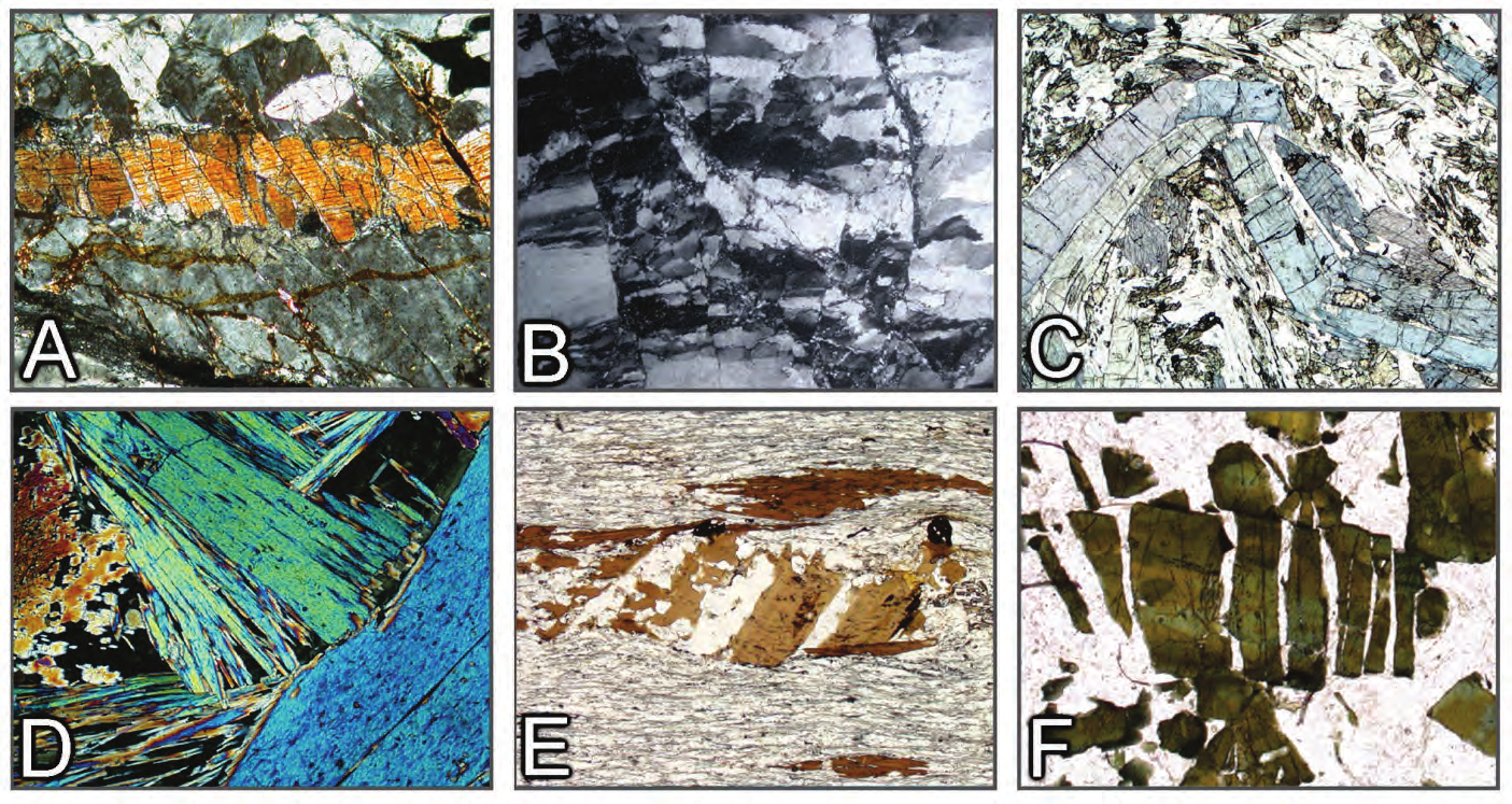 Propriedades morfológicas: deformação e recristalização Deformação e recristalização Os minerais das rochas metamórficas (e ígneas!