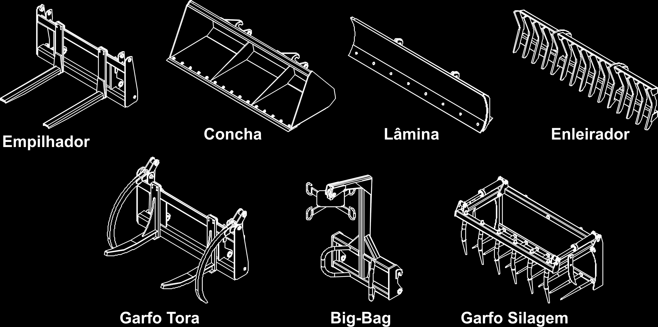 ACESSÓRIOS guincho big-bag Guincho para trabalho com sistema Big-Bag mais robusto e com lubrificação nas articulações, permite trabalhos intensos com elevada vida útil.