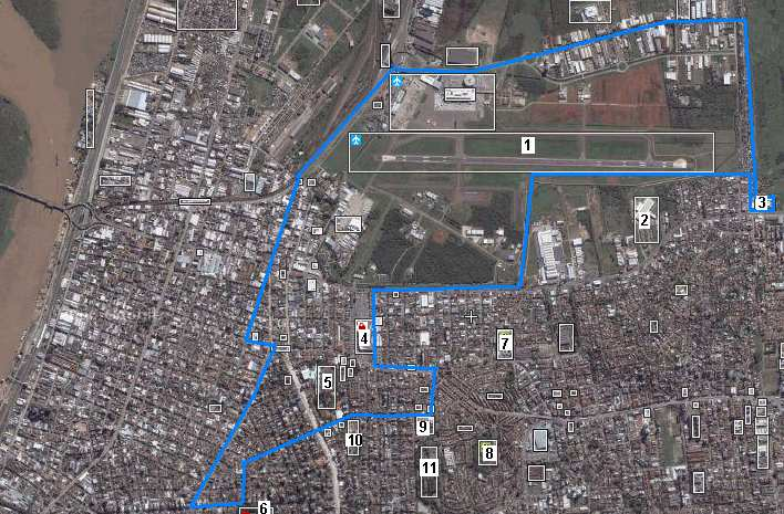 POA21 SÃO JOÃO - Informações Nota: 1 Aeroporto Internacional Salgado Filho; 2 Central dos Correios; 3 Via Porto FIAT; 4 Bourbon Assis Brasil; 5