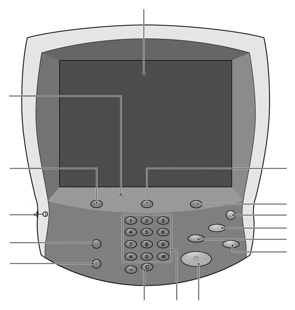 Introdução A Interface do usuário 3 2 1 4 15 14 13 5 6 7 8 9 12 11 10 Nº Componente Função 1 Serviços Exibe as funções do trabalho na tela de seleção por toque.