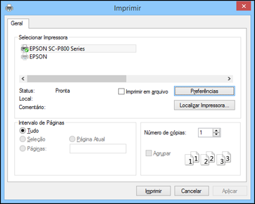 Você verá a janela do aplicativo de impressão, como esta: 2.