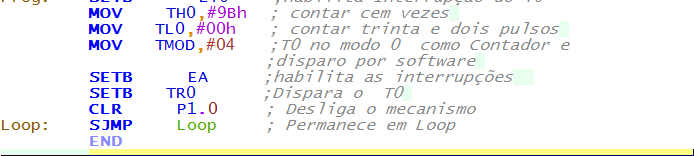 Exemplo: Obs: Toda a vez que a contagem atingir 100 x 32